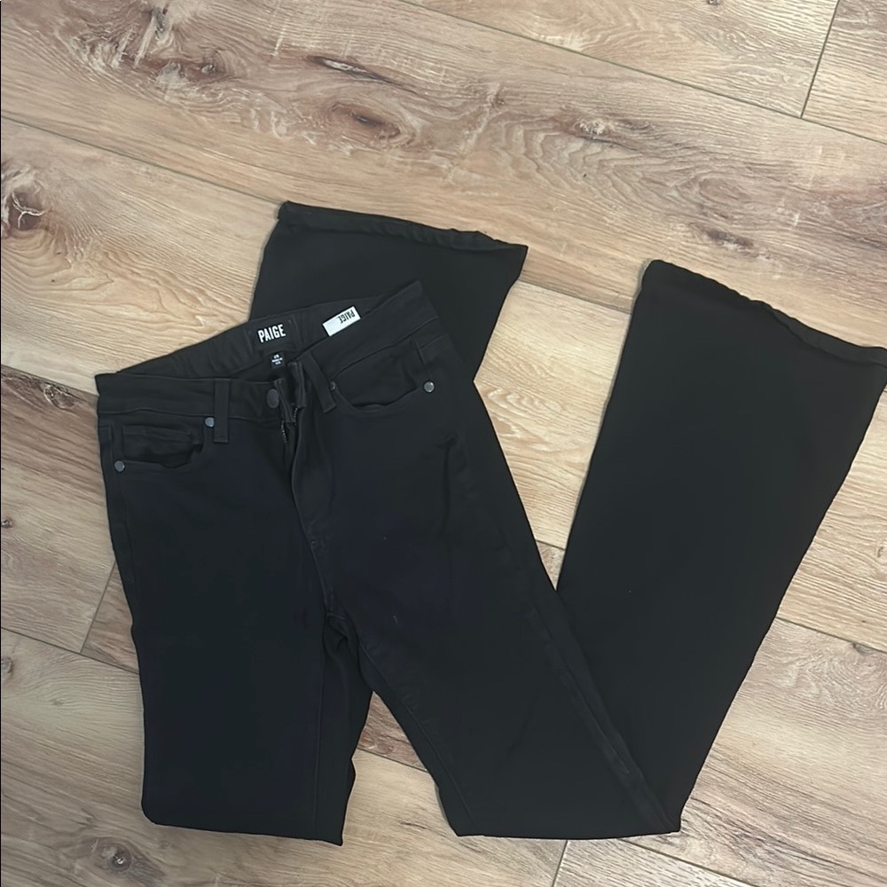 PAIGE Jet Black Flare Pants